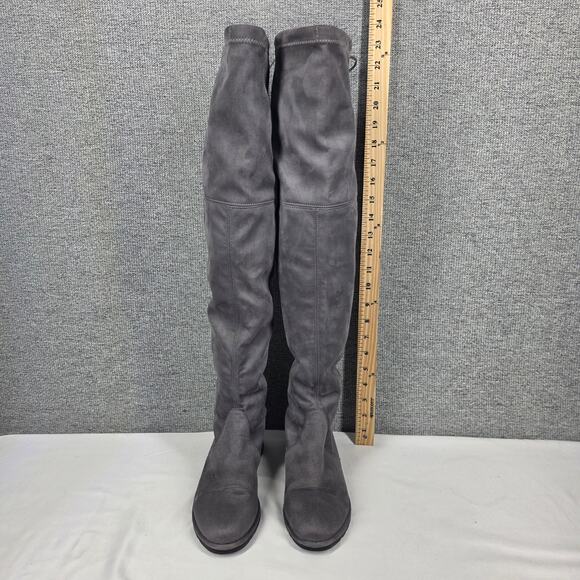 STUART WEITZMAN LOWLAND GRAY SUEDE OTK BOOTS SIZE 37 – RUSSELL & BROMLEY COLLAB - Picture 11 of 13